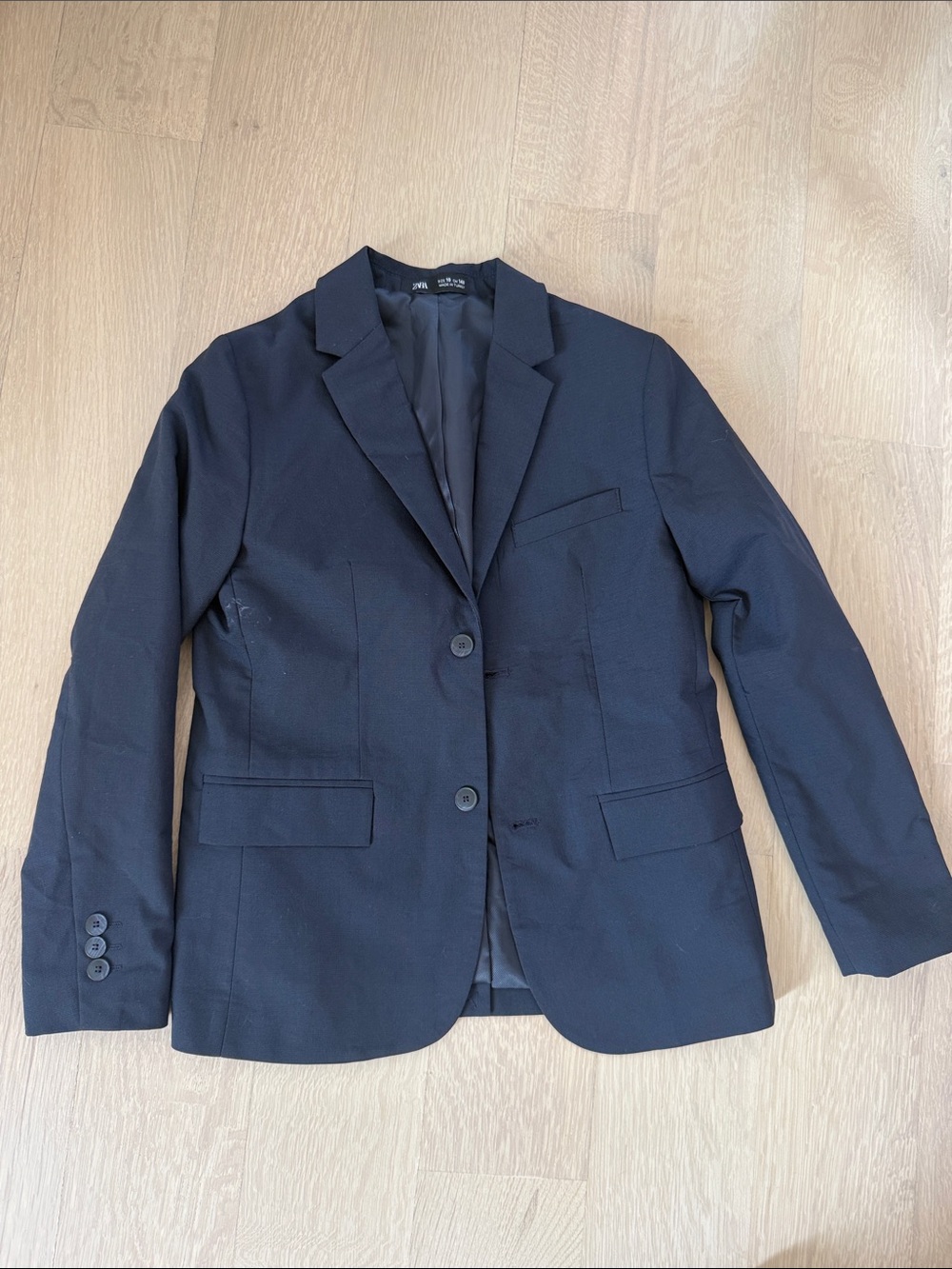 Zara Black Single-Breasted Kids Blazer